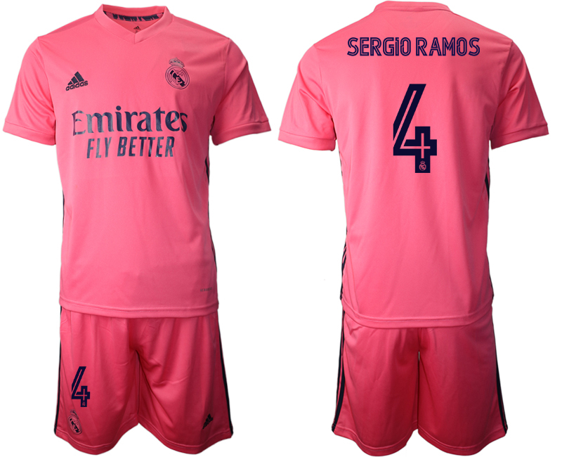 Men 2020-2021 club Real Madrid away #4 pink Soccer Jerseys